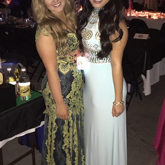 Blue Embroidered Ball Dress - Picture 4 of 8